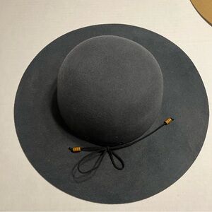 Elegant Wool Women's Top Headwear Fashion Belted Floppy Hat Black Elevate